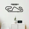 Cuadro metálico del circuito de Montmeló (España) en acero negro