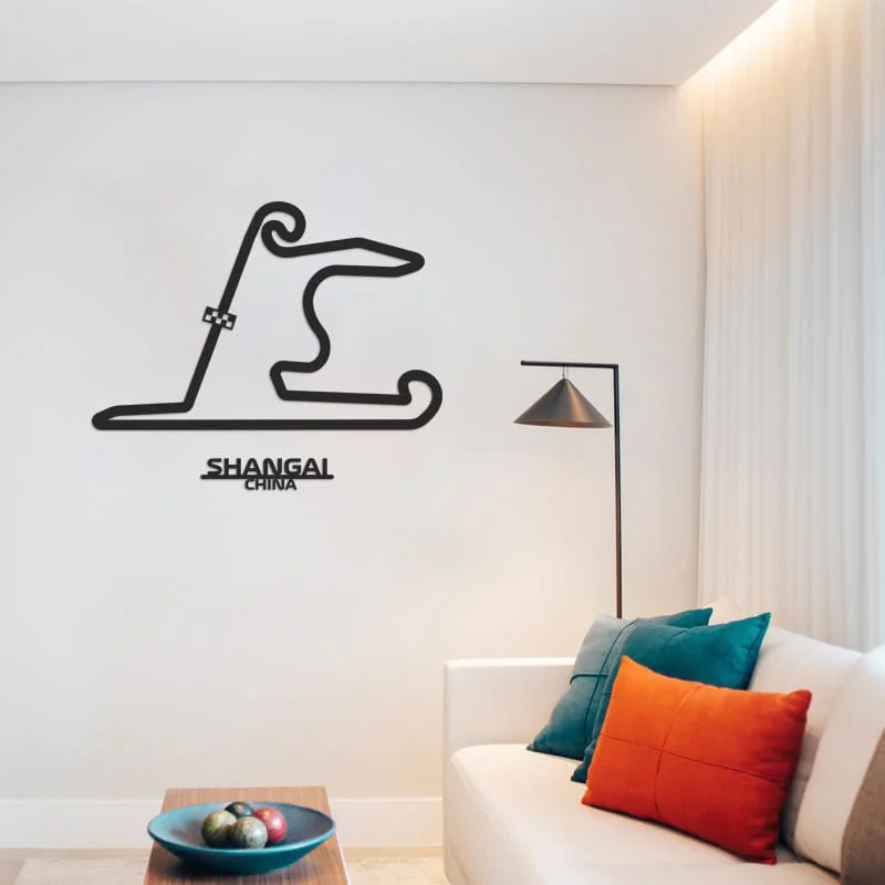 Cuadro metálico del circuito de Shanghái (China) en acero negro