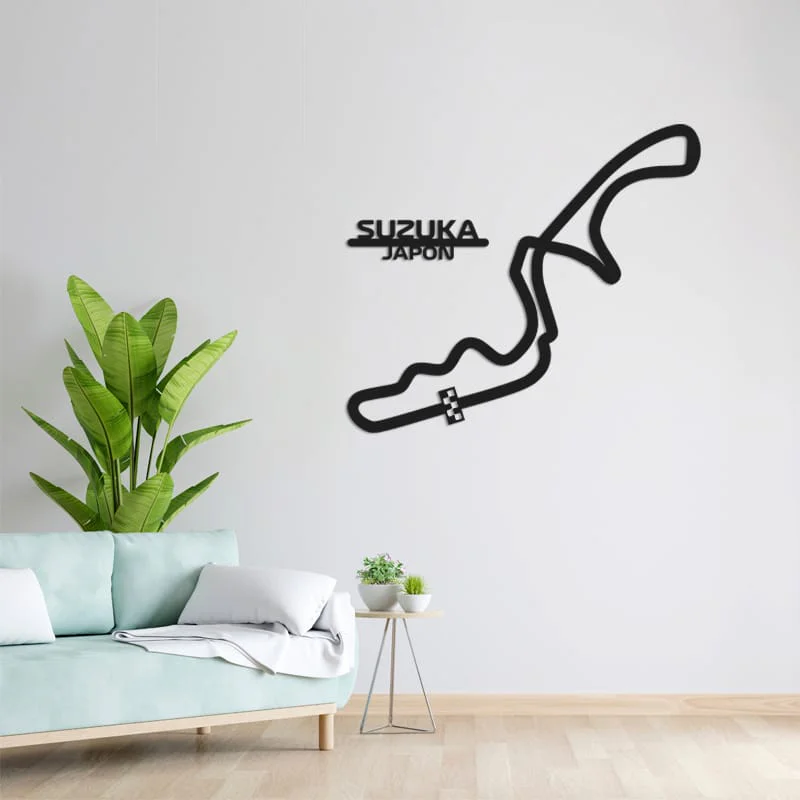 Cuadro metálico del circuito de Suzuka (Japón) en acero negro