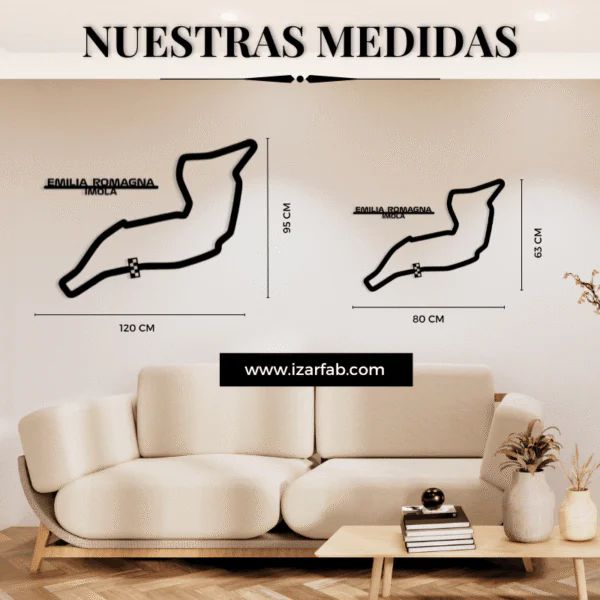 Cuadro metálico del circuito de Imola (Italia) en acero negro – foto 2