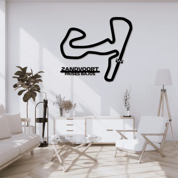 Cuadro metálico del circuito de Zandvoort (Países Bajos) en acero negro