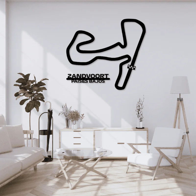 Cuadro metálico del circuito de Zandvoort (Países Bajos) en acero negro