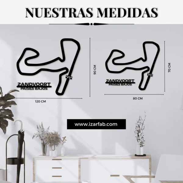 Cuadro metálico del circuito de Zandvoort (Países Bajos) en acero negro – foto 2
