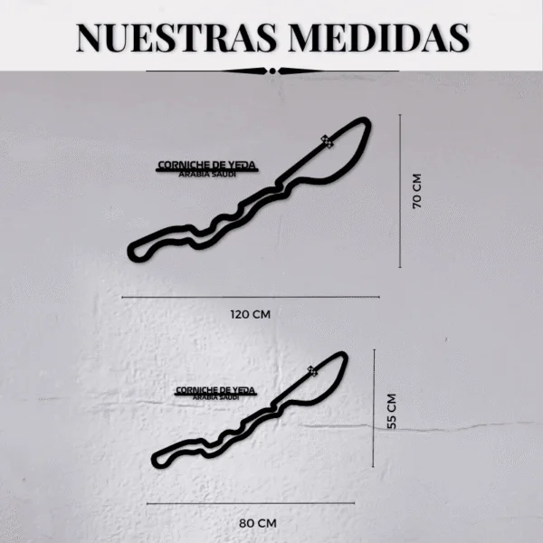 Cuadro metálico del circuito de Yeda (Arabia Saudí) en acero negro – foto 2