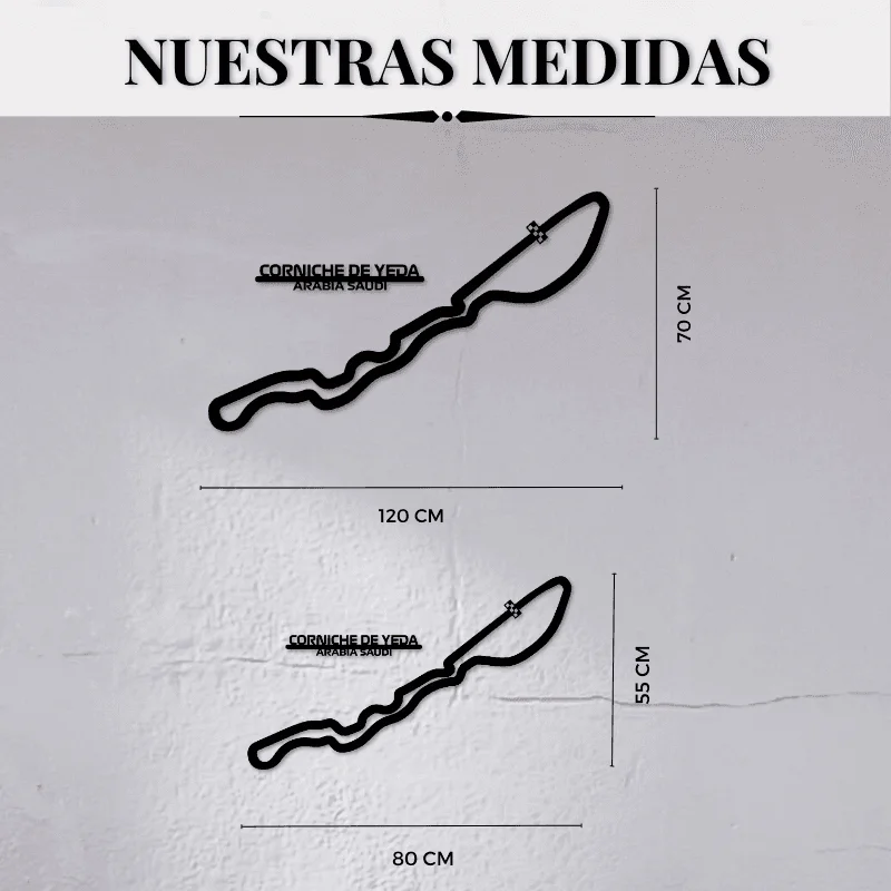 Cuadro metálico del circuito de Yeda (Arabia Saudí) en acero negro – foto 2