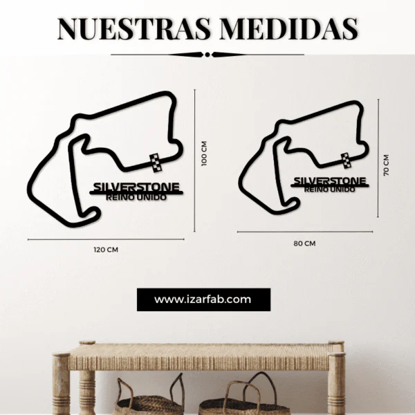 Cuadro metálico del circuito de Silverstone (Reino Unido) en acero negro – foto 2