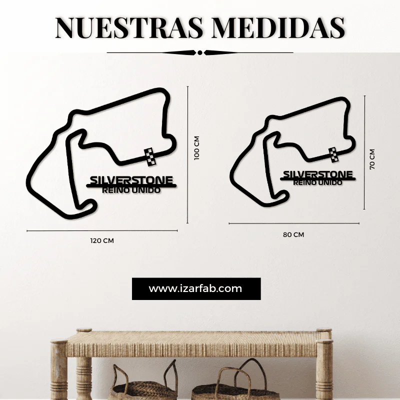 Cuadro metálico del circuito de Silverstone (Reino Unido) en acero negro – foto 2