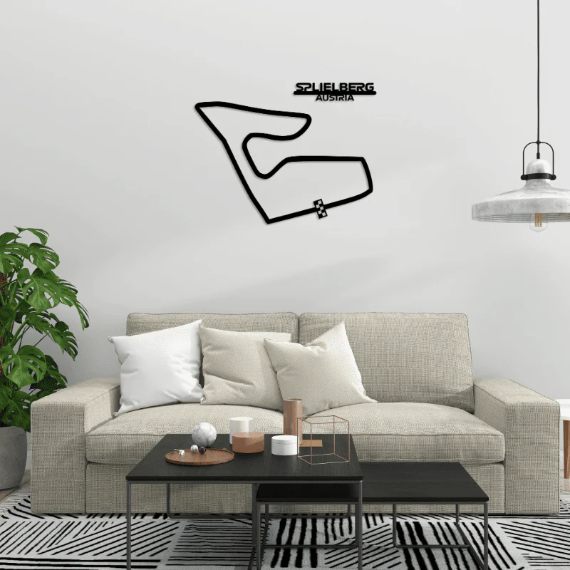 Cuadro metálico del circuito de Spielberg (Austria) en acero negro – foto 2