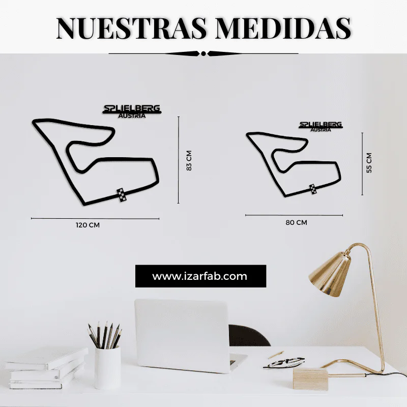 Cuadro metálico del circuito de Spielberg (Austria) en acero negro – foto 3
