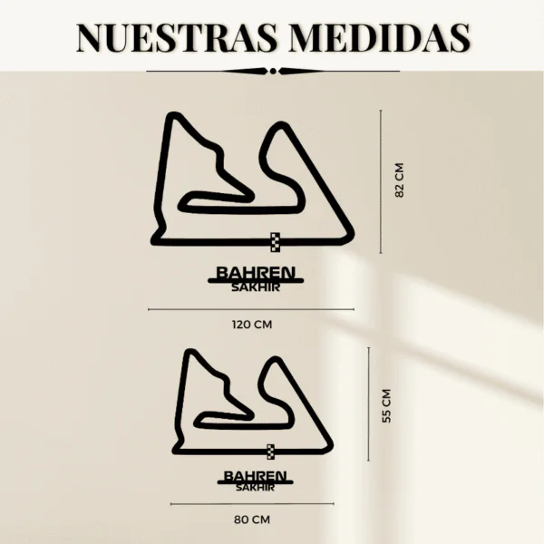 Cuadro metálico del circuito de Sakhir (Bahréin) en acero negro – foto 2