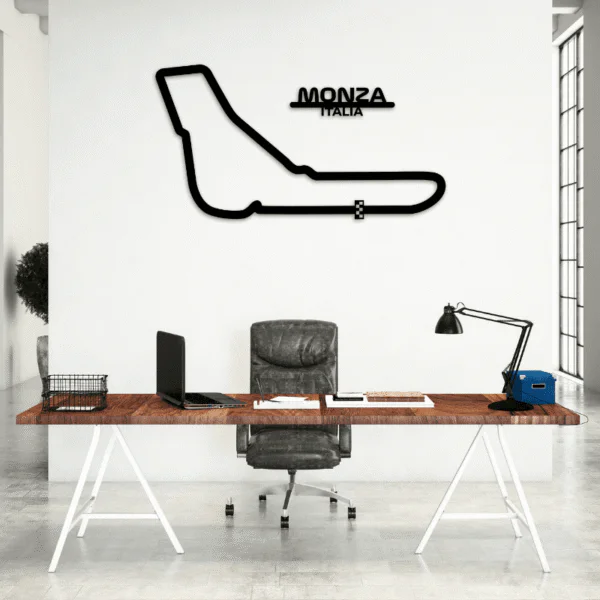Cuadro metálico del circuito de Monza (Italia) en acero negro