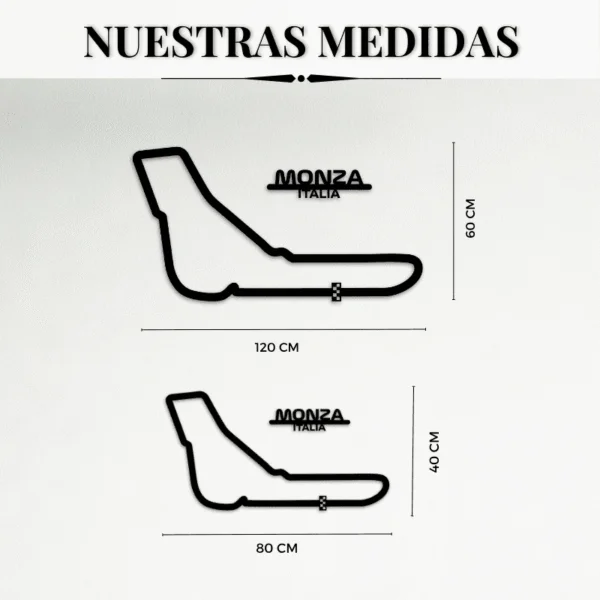 Cuadro metálico del circuito de Monza (Italia) en acero negro – foto 2