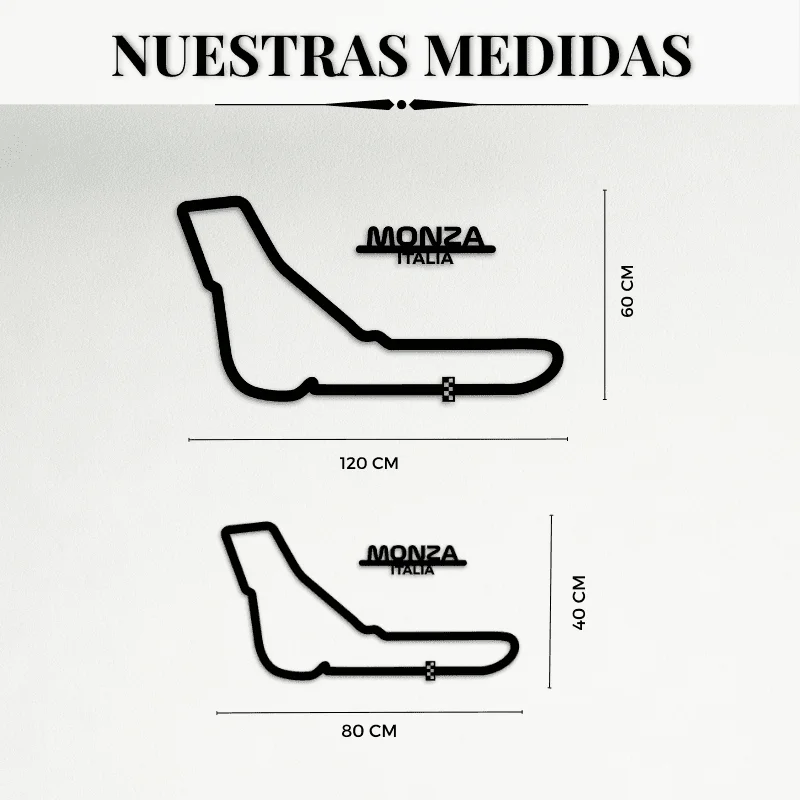 Cuadro metálico del circuito de Monza (Italia) en acero negro – foto 2