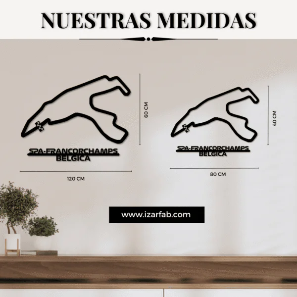 Cuadro metálico del circuito de Spa-Francorchamps (Bélgica) en acero negro – foto 2