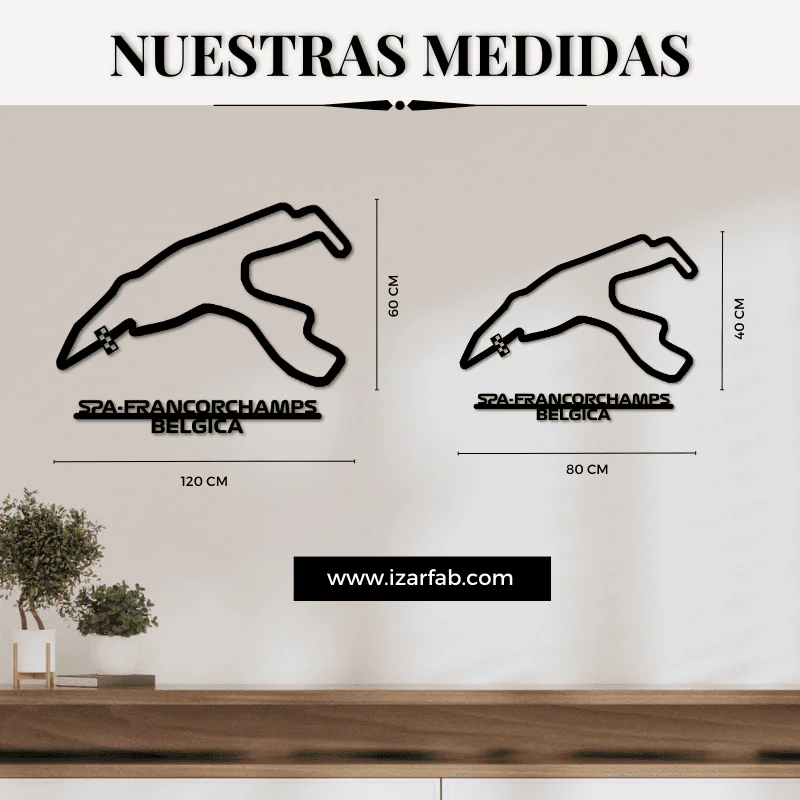 Cuadro metálico del circuito de Spa-Francorchamps (Bélgica) en acero negro – foto 2