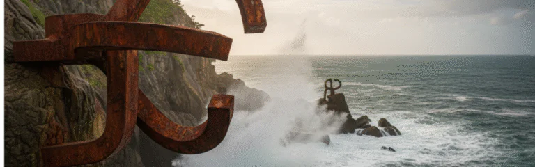 El Peine del Viento de Eduardo Chillida, en la bahía de San Sebastián