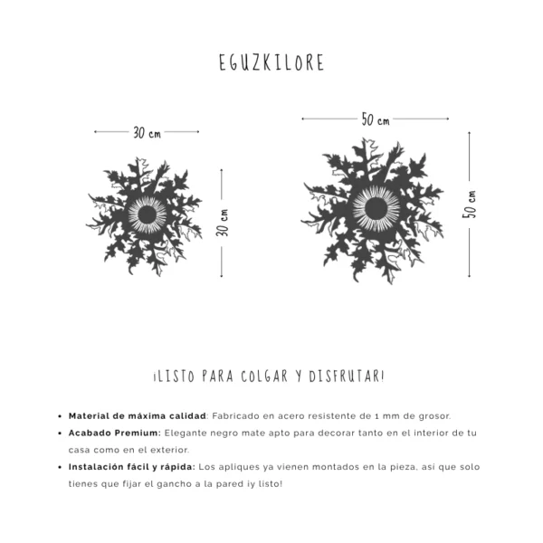 Eguzkilore – cuadro metálico IzarFab